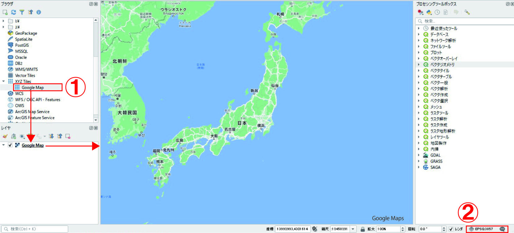 地図の表示